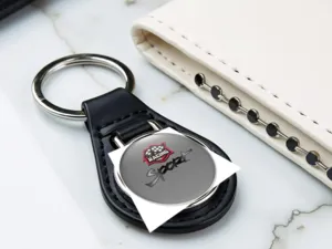 Leather Keychain Sturdy Leatherette Sporty Design